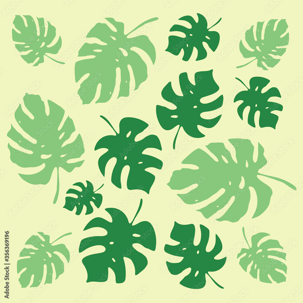 Illustration of tropical leaves
