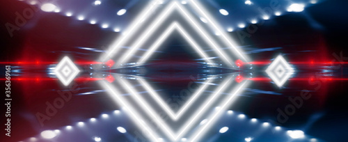 Background wall with neon l...