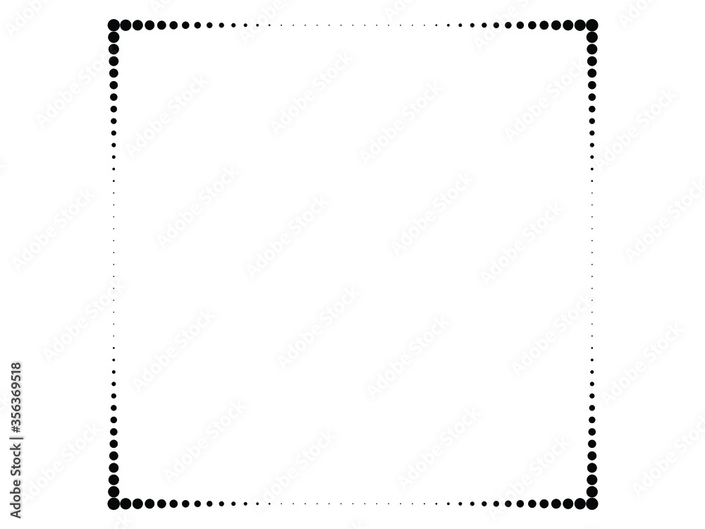 Halftone dots logo in Square form . vector dotted frame . design element
