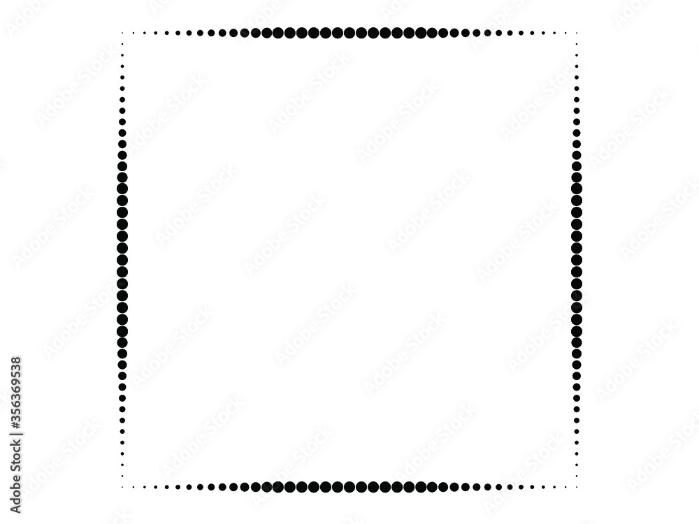 Halftone dots logo in Square form . vector dotted frame . design element