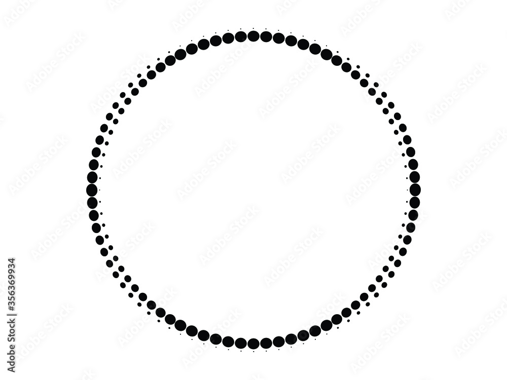Halftone dots in circle form. round logo . vector dotted frame . design element