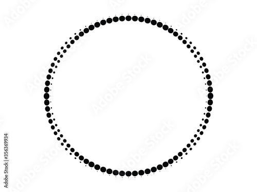 Halftone dots in circle form. round logo . vector dotted frame . design element