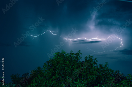 lightning bolt flashing in the night
