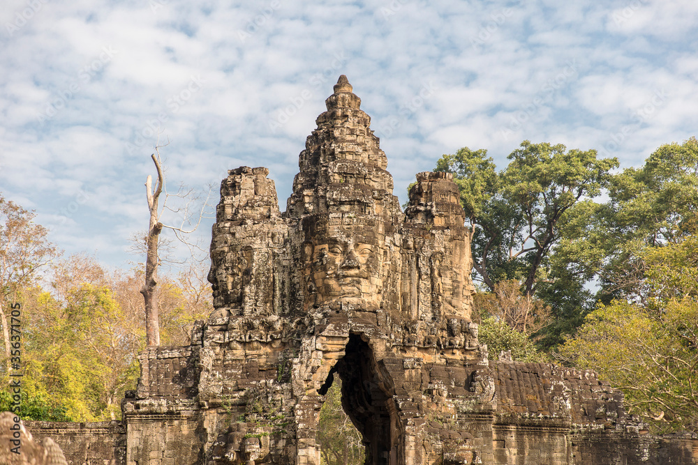 Gate of Bayon Temple, Angkor Wat complex, Siem Reap, Cambodia. Gate of Bayon Temple, Angkor Wat complex, Siem Reap, Cambodia.
