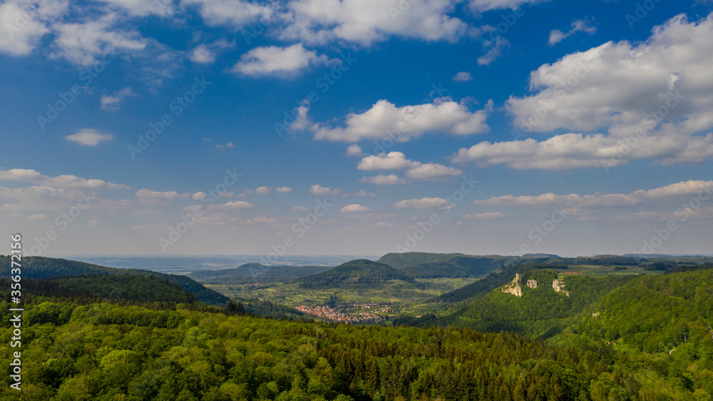 Naklejka premium Waldlandschaft - Luftaufnahme