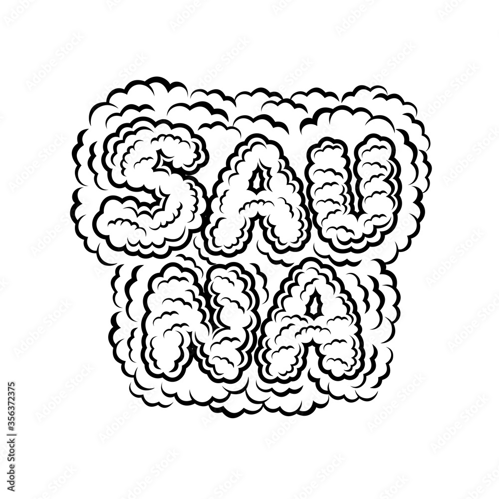 Label for sauna, banya or bathhouse. Word sauna around steam isolated on  white. Stock Vector | Adobe Stock