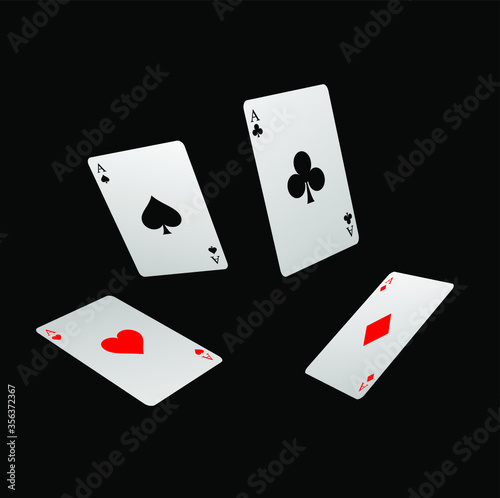 
Illustration of cards for gambling on a black background