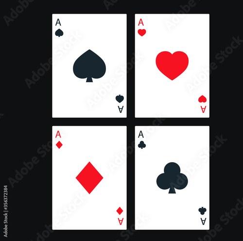 
Illustration of cards for gambling on a black background