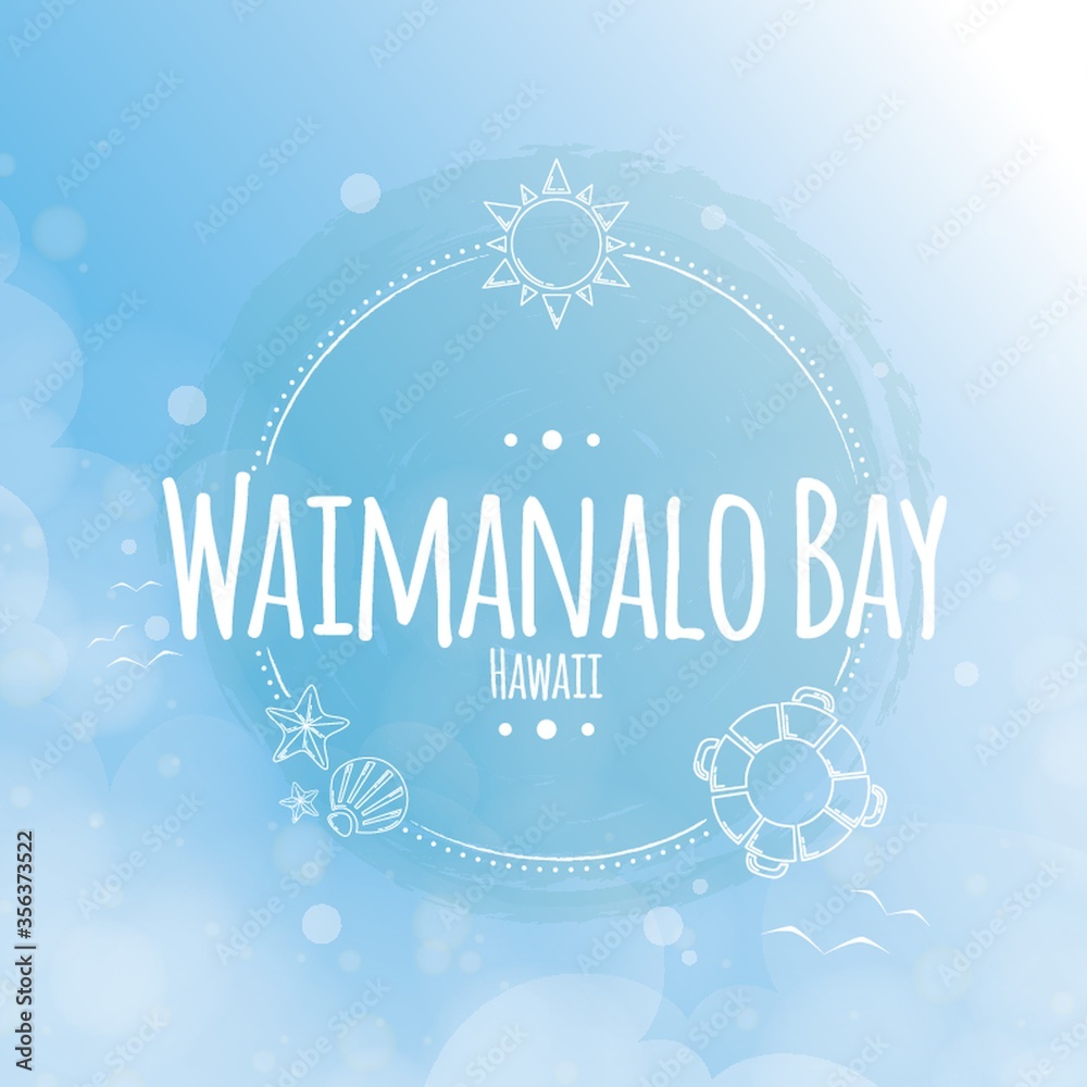 Naklejka premium waimanalo bay label