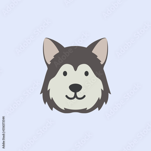 husky dog face. cute vector illustration