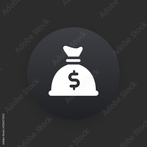 Money Bag -  Matte Black Web Button