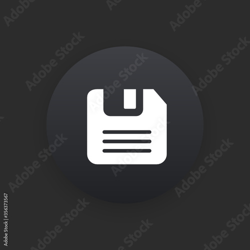 Floppy Disk -  Matte Black Web Button