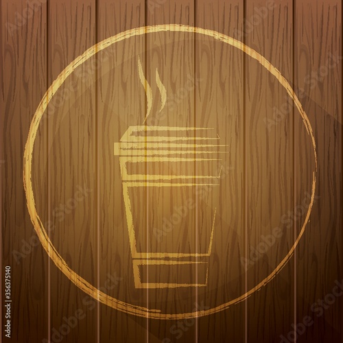 takeaway cup on wooden background