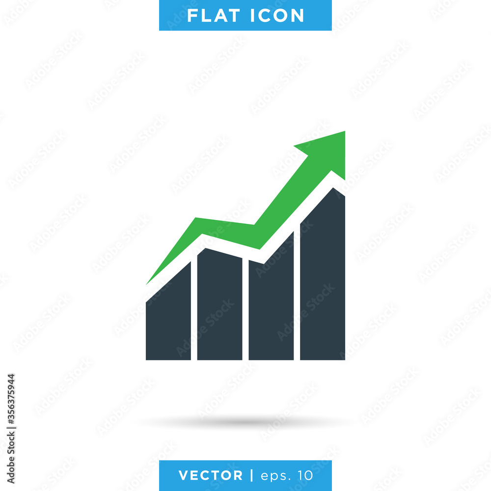 Financial Icon Vector Logo Design Template. Growing Graph Sign and Symbol Financial Icon Vector Logo Design Template. Growing Graph Sign and Symbol