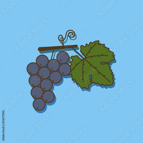 Vine leaf with grapes