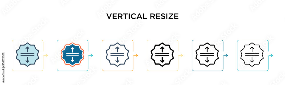 Vertical resize vector icon in 6 different modern styles. Black, two colored vertical resize icons designed in filled, outline, line and stroke style. Vector illustration can be used for web, mobile, Vertical resize vector icon in 6 different modern styles. Black, two colored vertical resize icons designed in filled, outline, line and stroke style. Vector illustration can be used for web, mobile,