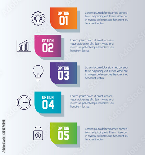 infographic template with business icons concept vector illustration design