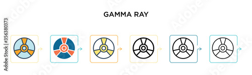 Photos Gamma ray vector icon in 6 different modern styles