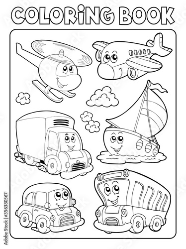 Coloring book transportation thematics 1