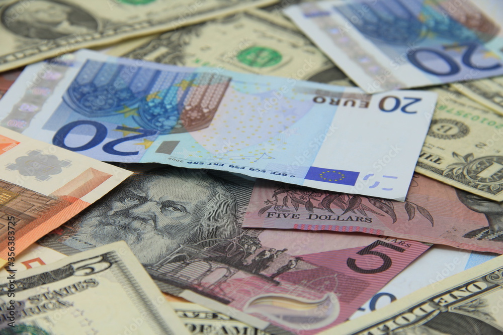 Background of international paper money. Background of international paper money.
