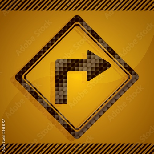 sharp right turn sign
