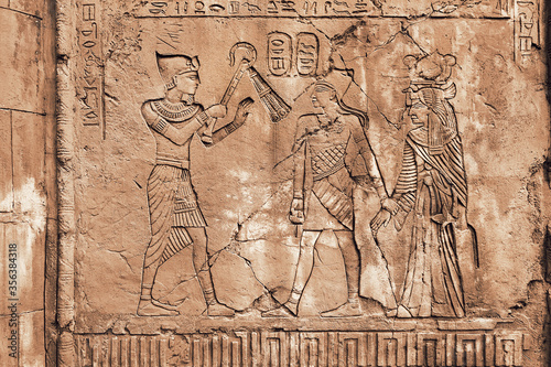 ancient egyptian art Hieroglyphic carvings on the exterior walls