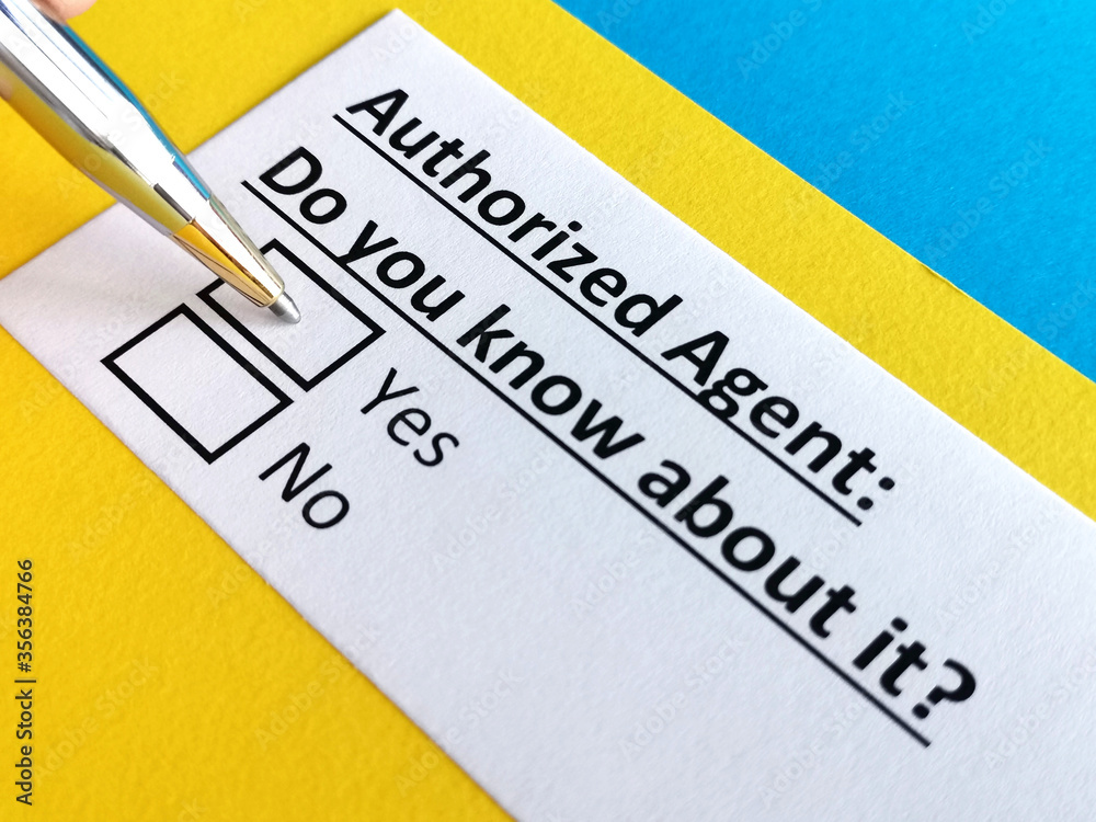 One person is answering question about authorized agent. One person is answering question about authorized agent.
