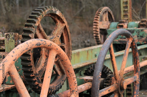 Old, rusty gear, wheel, details.