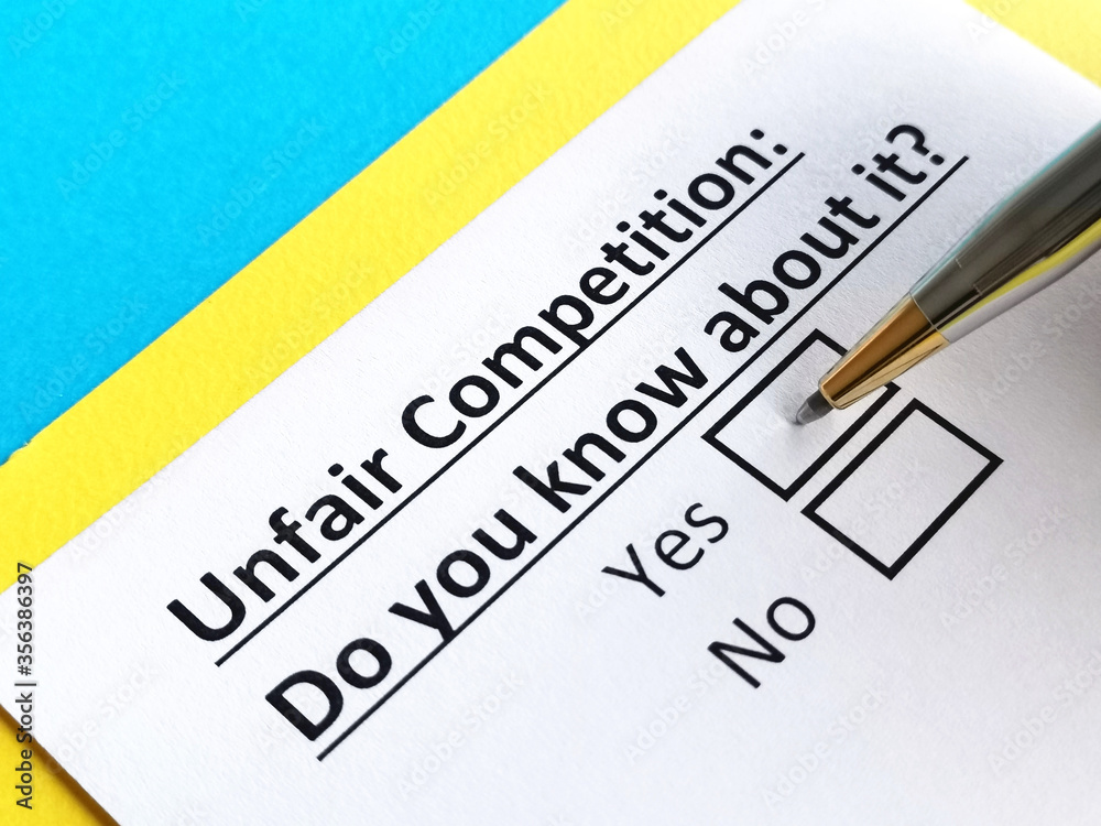 One person is answering question about unfair competition. One person is answering question about unfair competition.
