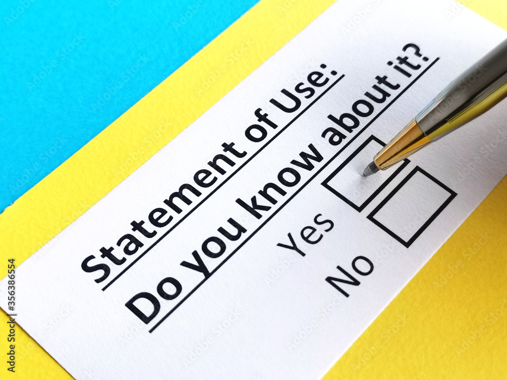 One person is answering question about statement of use. One person is answering question about statement of use.