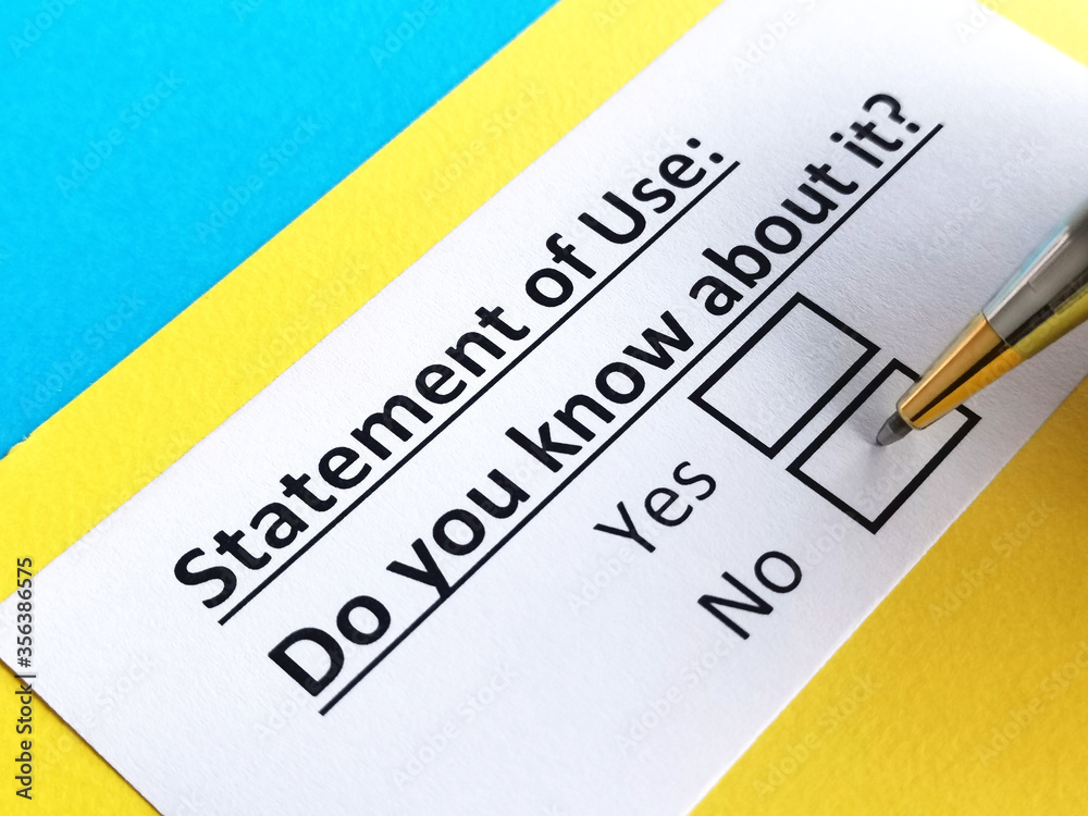One person is answering question about statement of use. One person is answering question about statement of use.