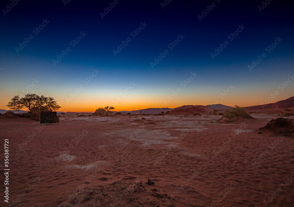 Spectacular morning sunrise at Sossusvlei in the Namib Desert Spectacular morning sunrise at Sossusvlei in the Namib Desert