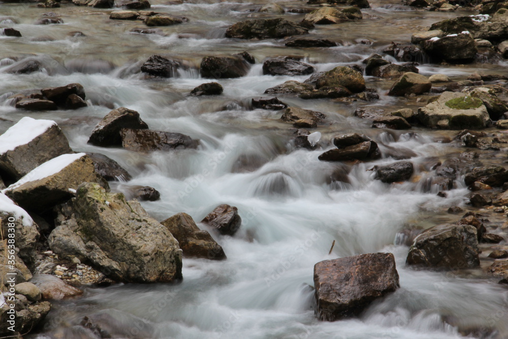 Stream, rocks and water in autumn forest. Stream, rocks and water in autumn forest.