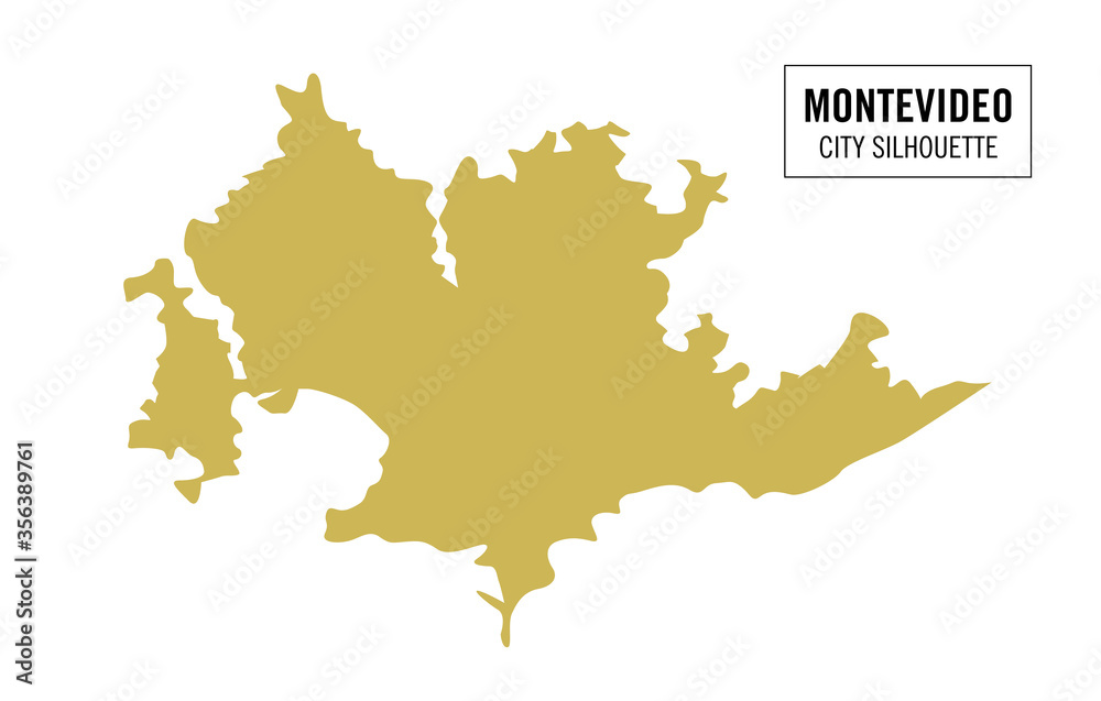 Isolated Montevideo city silhouette. Uruguay. Vector illustration.