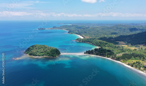 An aerial view Kelambu beach, Kudat, Sabah, Malaysia.