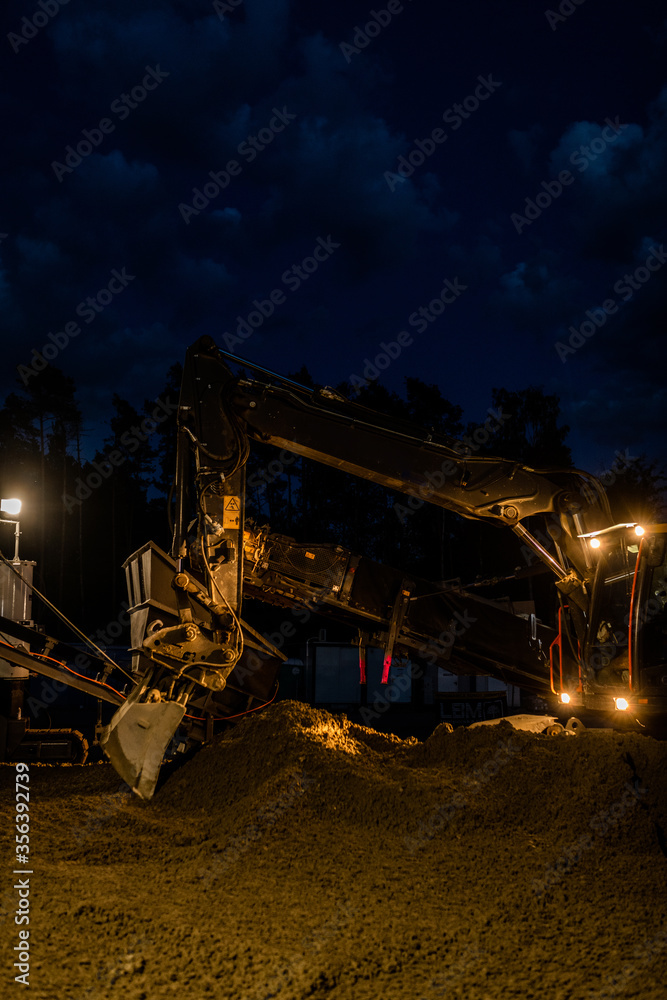 road construction - night shift - night work