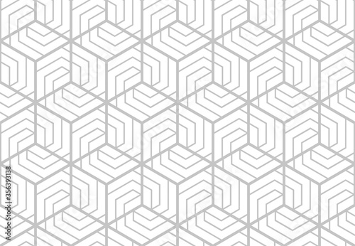 The geometric pattern with lines. Seamless vector background. White and grey texture. Graphic modern pattern. Simple lattice graphic design.