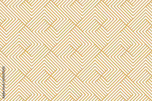 Abstract geometric pattern with stripes, lines. Seamless vector background. White and gold ornament. Simple lattice graphic design