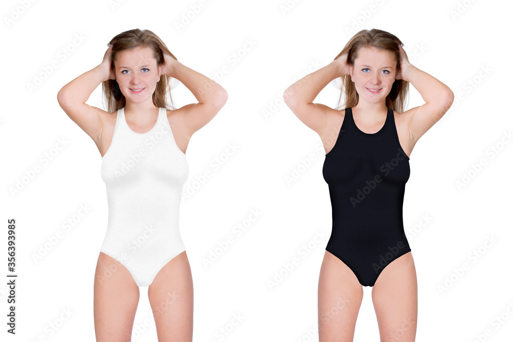 Two beautiful young woman wearing swimsuits Two beautiful young woman wearing swimsuits