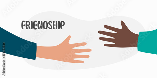 Friendship concept illustration. Black Lives Matter Hands Collaboration Background Vector