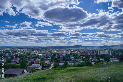 View of the city of Nizhny Tagil from the top of the mountain.