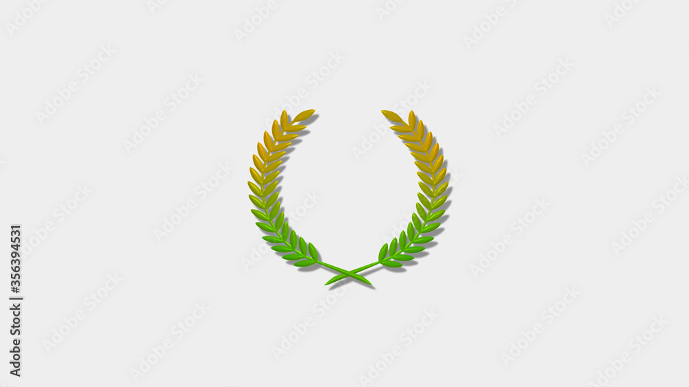 Amazing orange and green 3d wheat icon on white background,gradient wheat icon Amazing orange and green 3d wheat icon on white background,gradient wheat icon