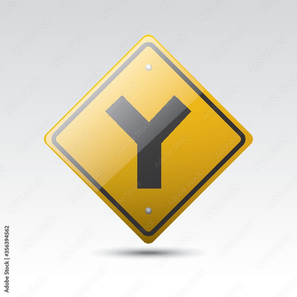 Obraz premium y fork junction sign