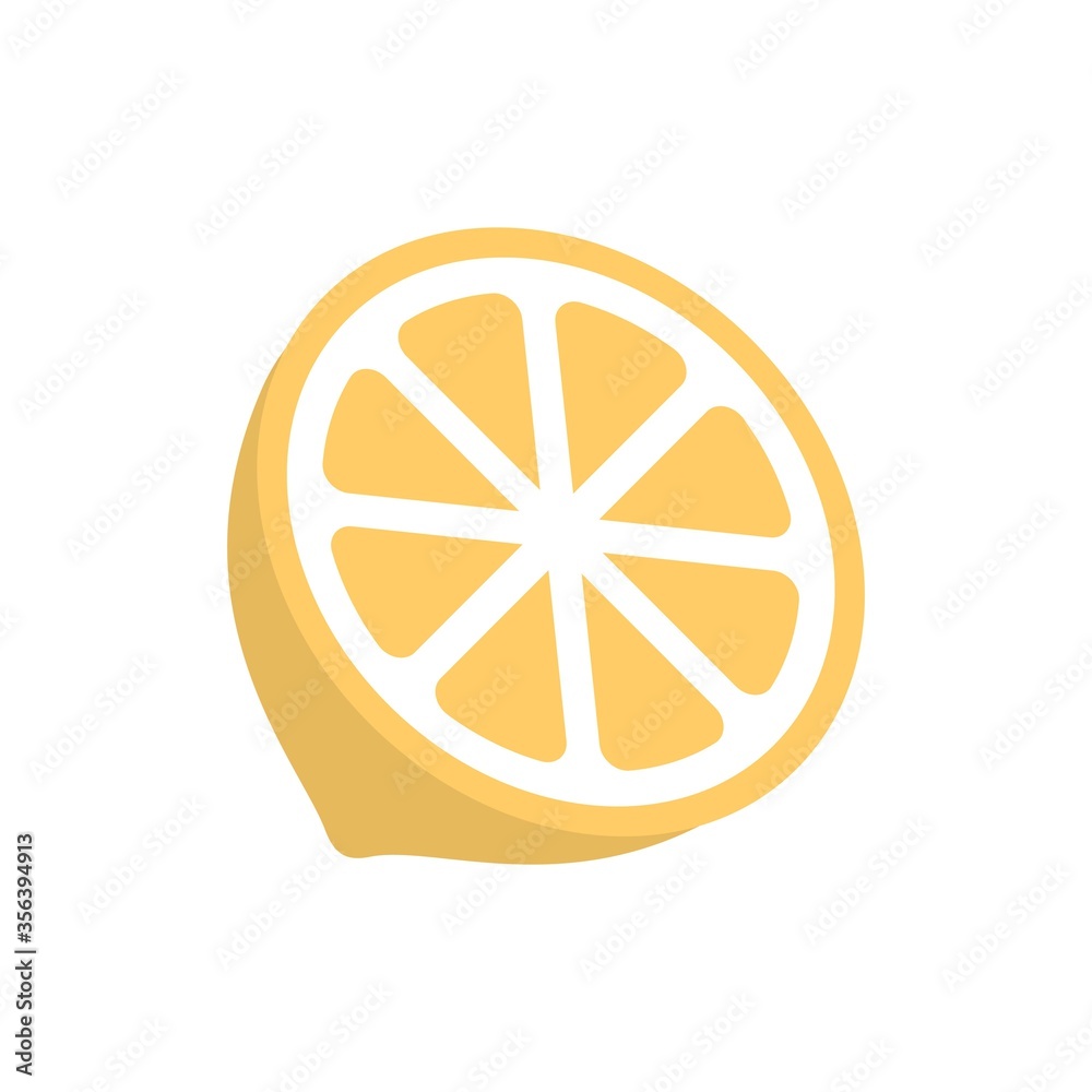 Lemon slice icon in flat design style. Citrus fruit symbol for creative design element. Lemon slice icon in flat design style. Citrus fruit symbol for creative design element.