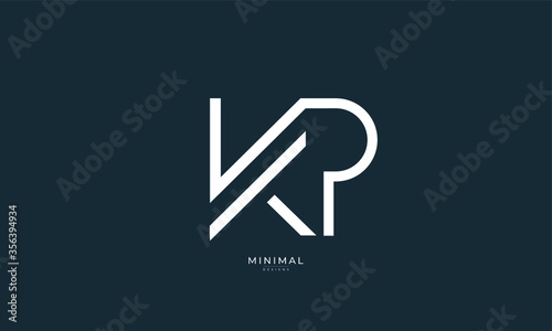 Alphabet letter icon logo KP