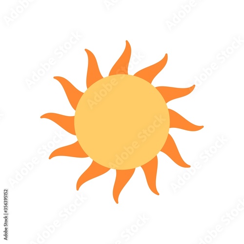 Sun icon in flat design style. Logo, mascot design element.