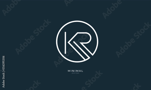 Alphabet letter icon logo KR