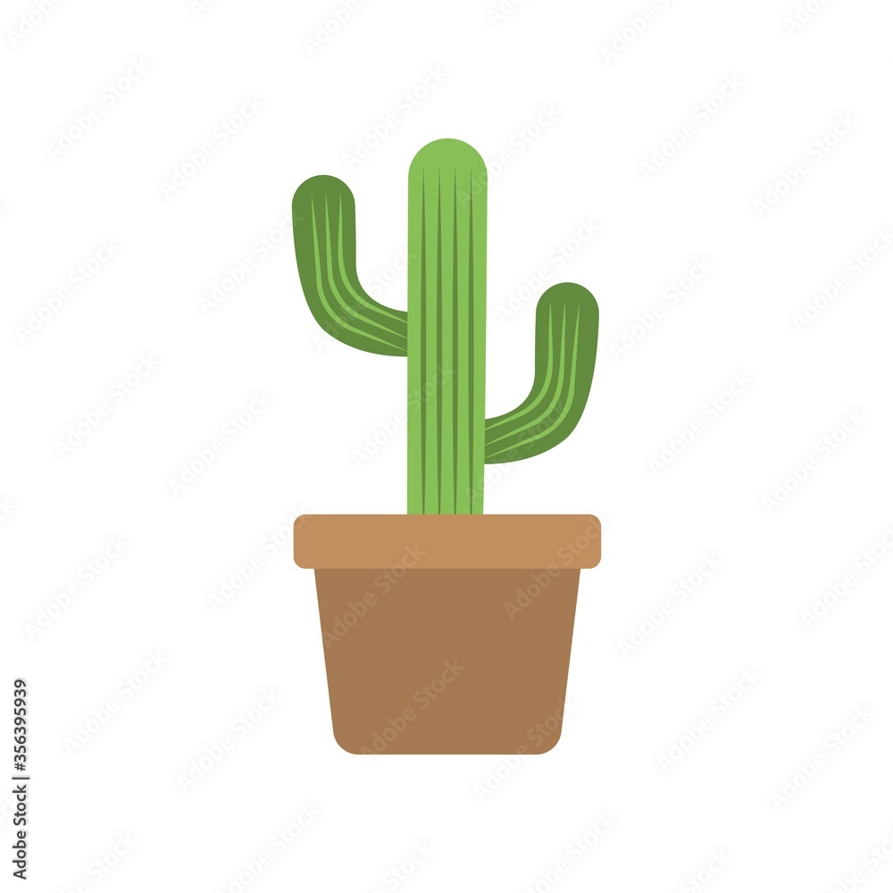 Cactus icon in flat design style. Cactus icon in flat design style.
