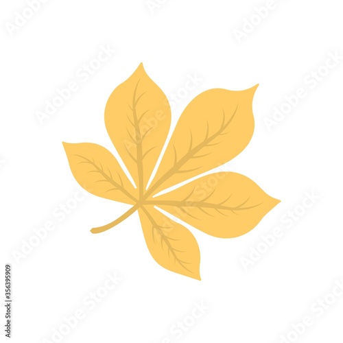 Green leaf icon in flat design style.