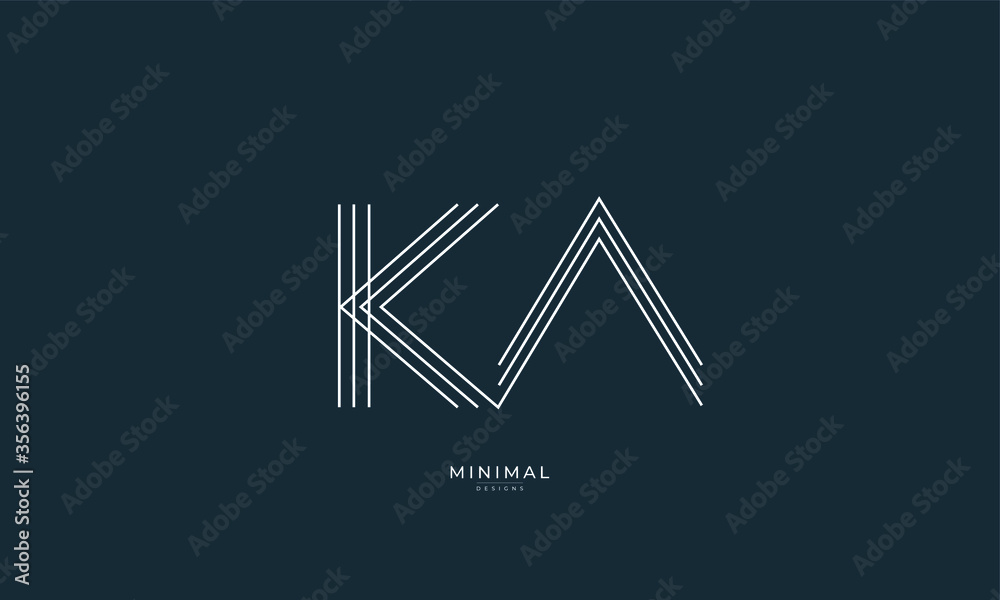 Alphabet letter icon logo KA - obrazy, fototapety, plakaty 
